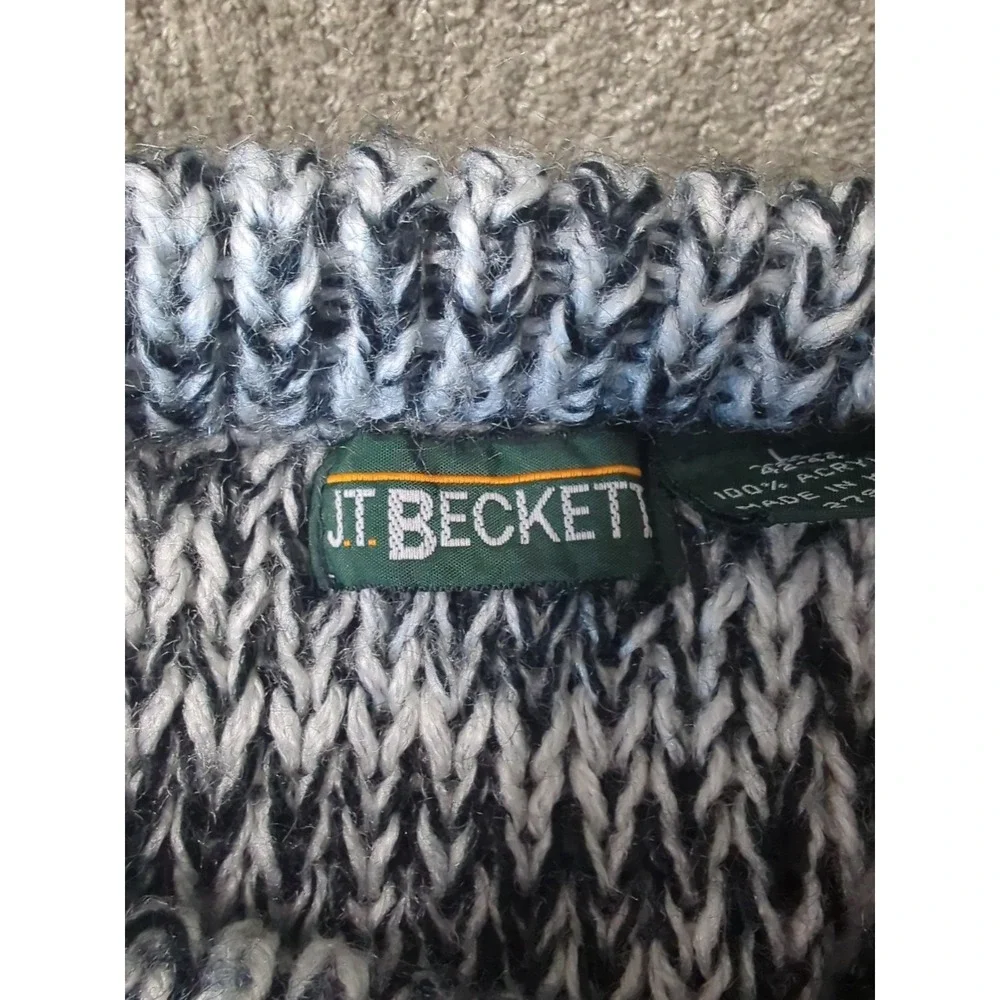 Vintage J.T. Beckett Sweater Mens L‎ Chunky Knit Stretch Loose Knit 90's